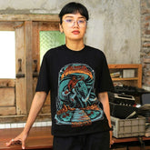Hearujoy New Vintage Mammoth Graphic Print Streetwear Men Women Goth Casual Cotton Sleeve Short Sleeve Tops Harajuku Oversized T Shirt